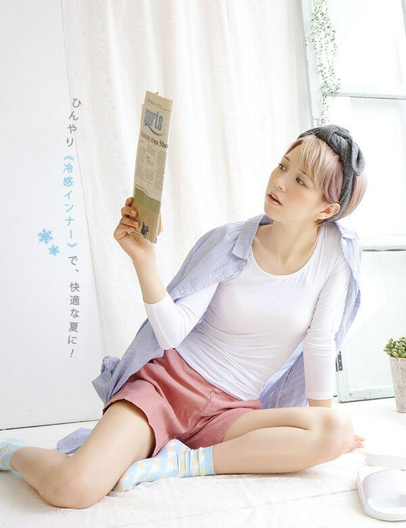 ブラトップ カットソーカップ付長袖カットソー レディース トップス 下着 接触冷感 消臭 ◆zootie（ズーティー）：クールフィット ココチインナー ブラトップ 七分袖カットソー【返品交換不可】