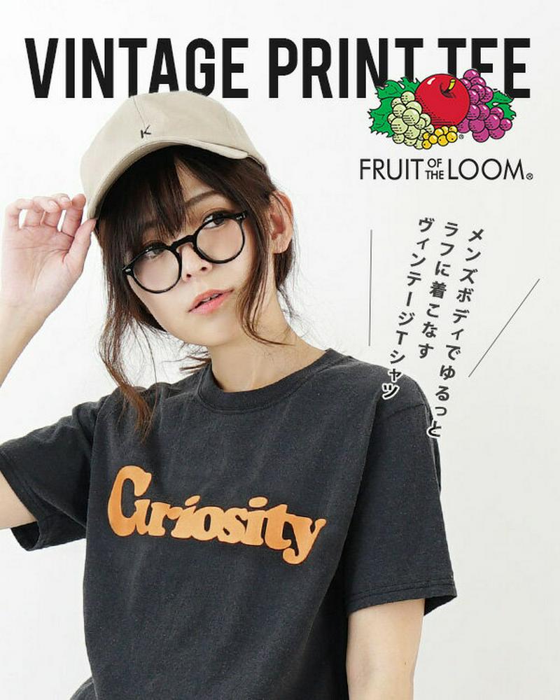 Tシャツ / くったりとした古着感漂うフロスト加工が施された ロゴTee 。 レディース メンズ カットソー ロゴT 半袖 丸首