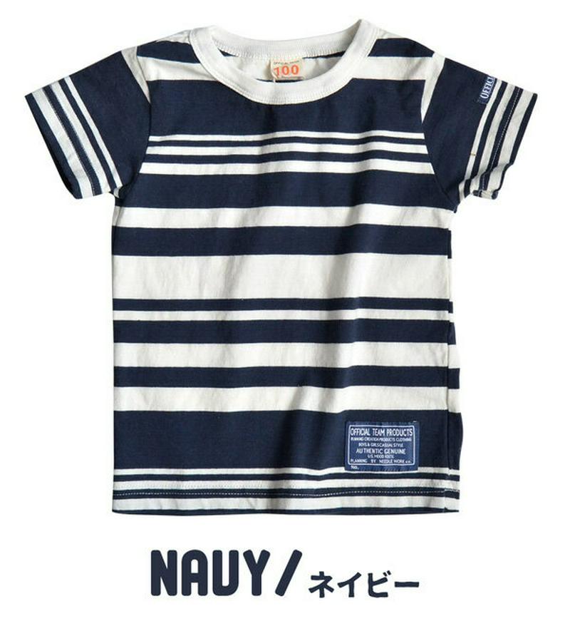 Tシャツ キッズ【メール便可10】80 140のベビーからジュニアまで 7サイズ展開！こなれたマルチボーダー柄 半袖カットソー。