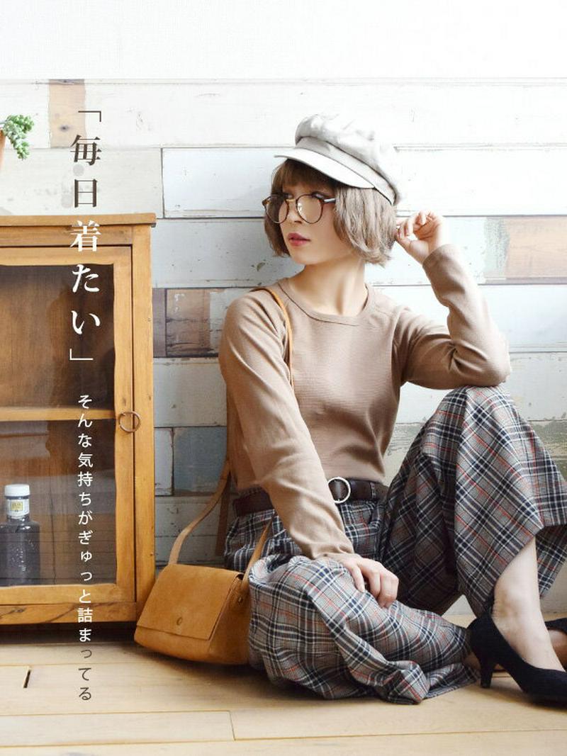 カットソー M/Lサイズ / よく伸びて心地よくフィット！ストレッチフライス素材の長袖Tシャツ レディース トップス 長袖 ロン