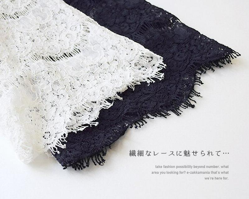 プルオーバー / レディース トップス カットソー 半袖 五分袖 花柄 サマーニット ライトニット ニット レース 丸首 ゆったり 夏 【メール便可22】◆zootie（ズーティー）：レーススリーブ ライトニット プルオーバー