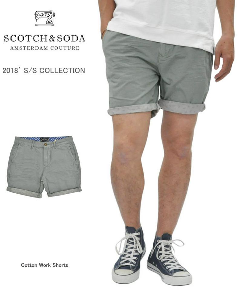 スコッチ&ソーダ ショーツ ◆ SCOTCH&SODA Cotton Work Shorts グリーン 292-52552 メン