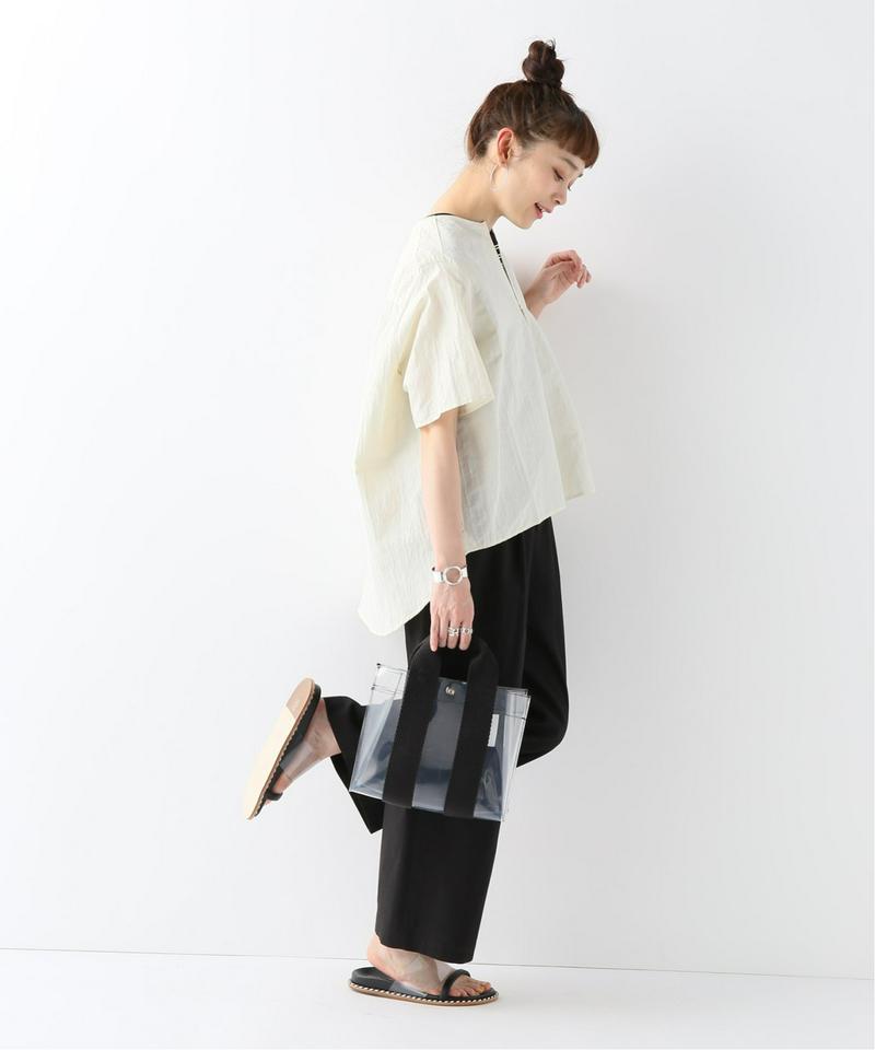 【STUDIO NICHOLSON/スタジオ ニコルソン】SHORT SLEEVEZIP THROUGH:ブラウス