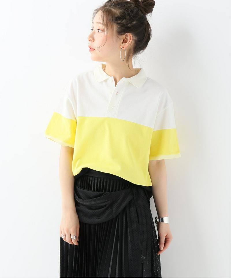 【EFILEVOL/エフィレボル】Big Border Loose Polo sh:ポロシャツ