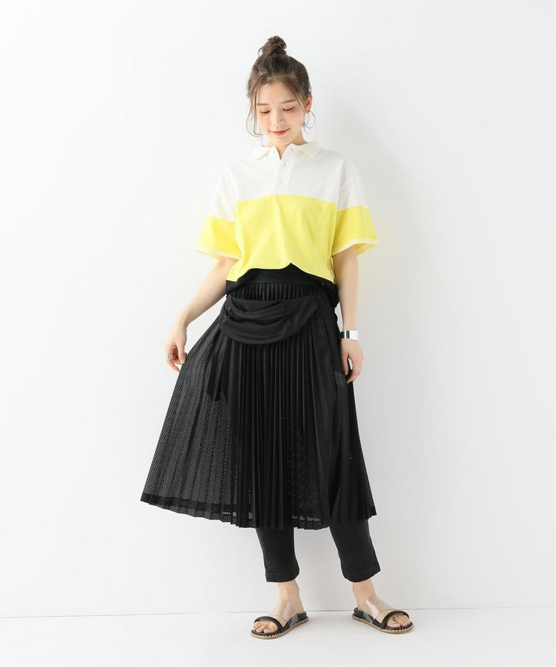 【EFILEVOL/エフィレボル】Big Border Loose Polo sh:ポロシャツ