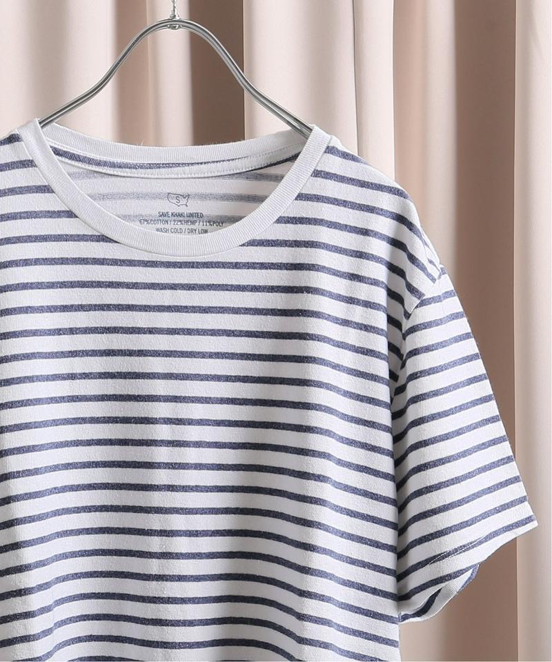 SKU S/S STRIPED COTTON HEMP CREW TEE