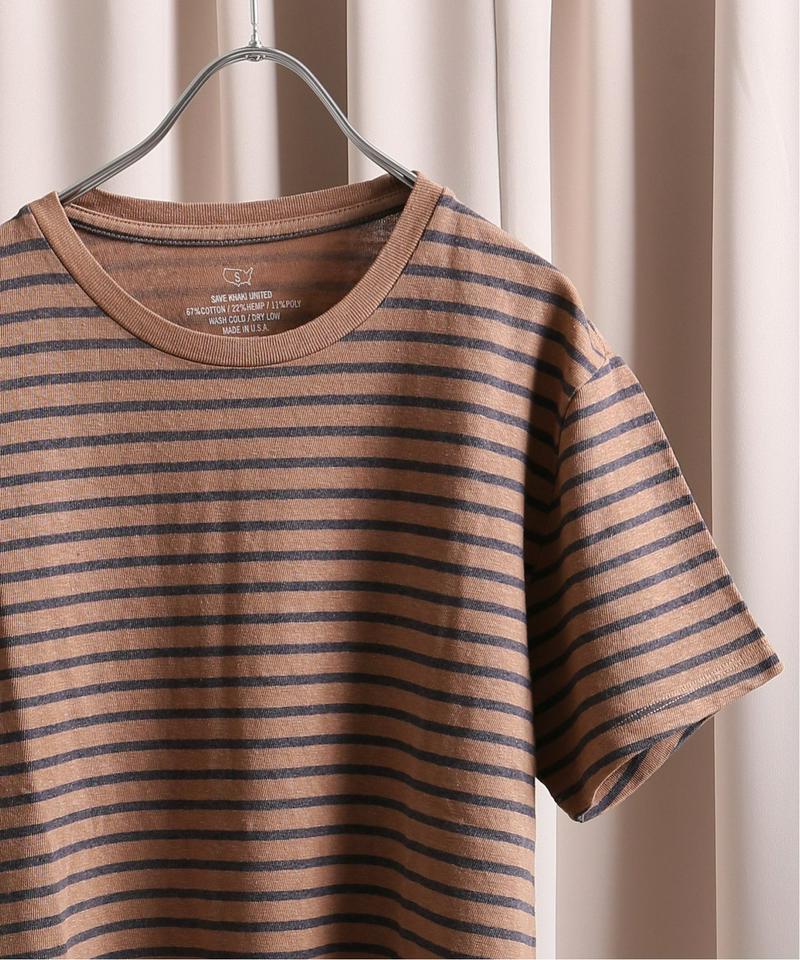 SKU S/S STRIPED COTTON HEMP CREW TEE