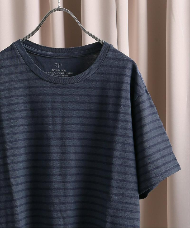 SKU S/S STRIPED COTTON HEMP CREW TEE