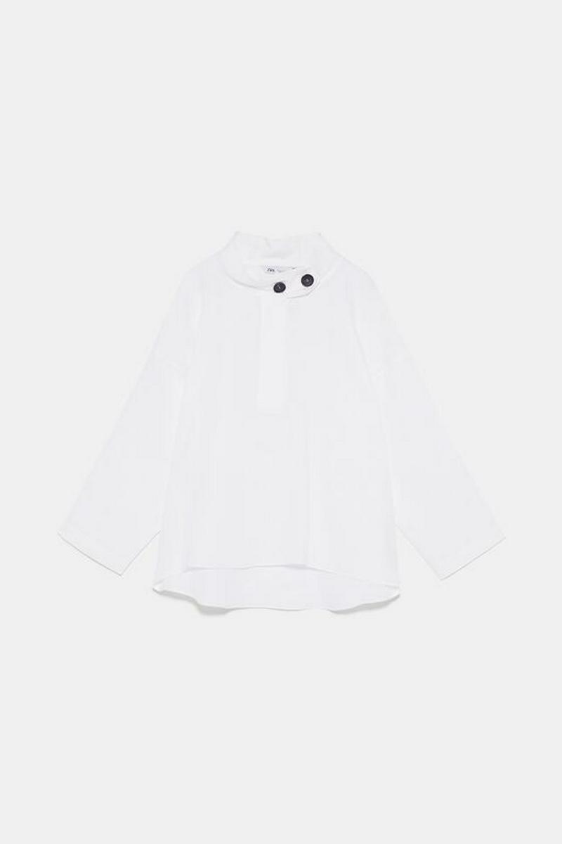 オーバーサイズ仕様ボタンアップ留めリネントップス