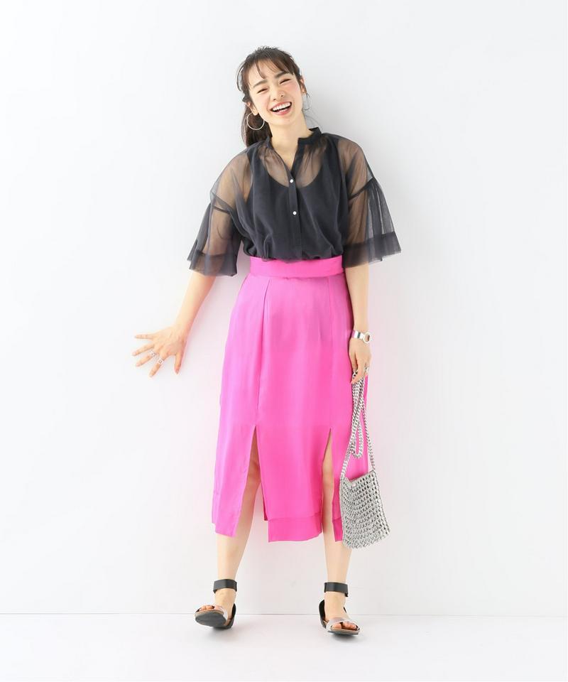 【CATHRINE HAMMEL/キャサリン ハメル】POEM TULLE SHIRT:ブラウス