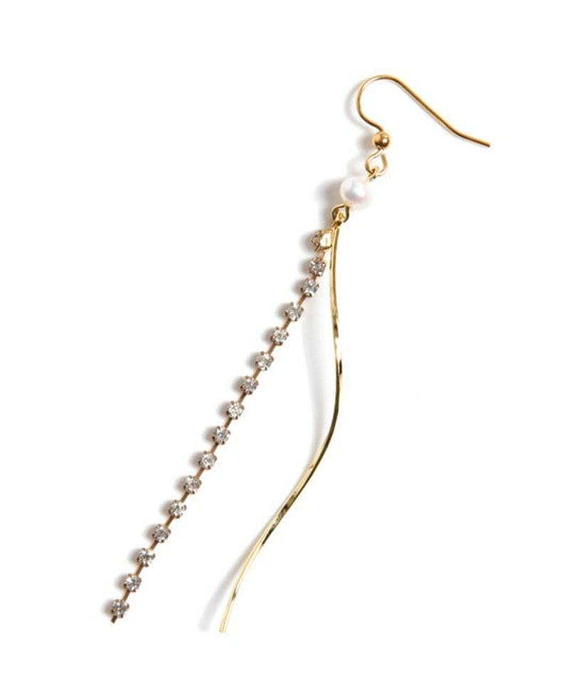 K14GF 淡水パール チェーンバーピアス