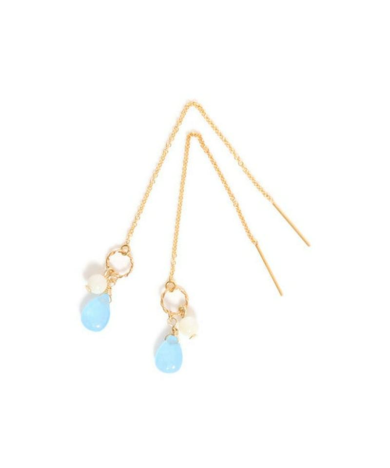 K14GFブルージェイド アメリカンピアス