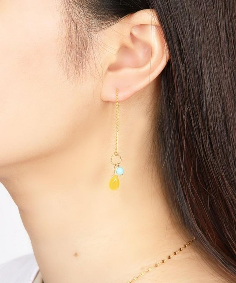 K14GFイエロージェイド アメリカンピアス