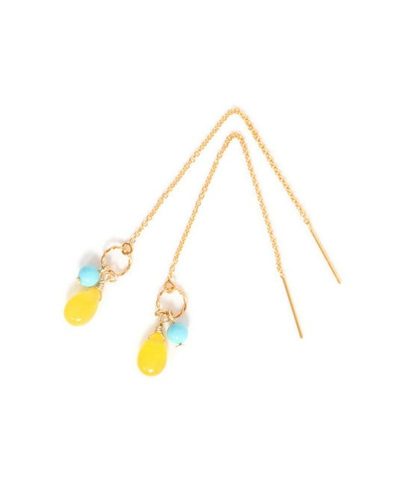 K14GFイエロージェイド アメリカンピアス