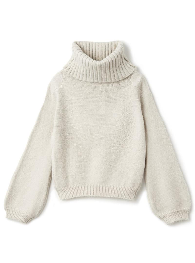 シャギーハートチュールタートルニット