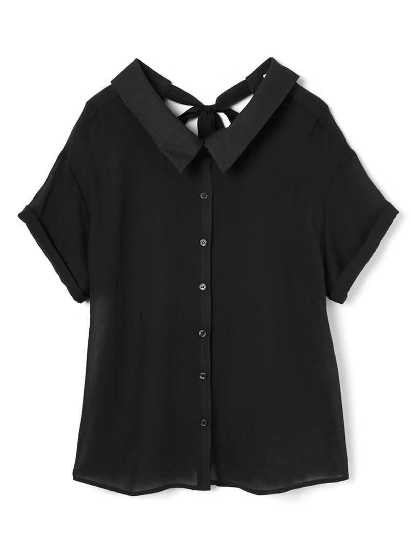 2wayバックリボンオフショルガーゼシャツ