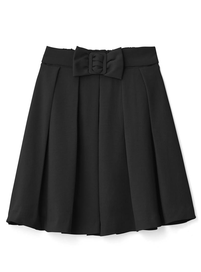 リボンベルト付きタックスカート