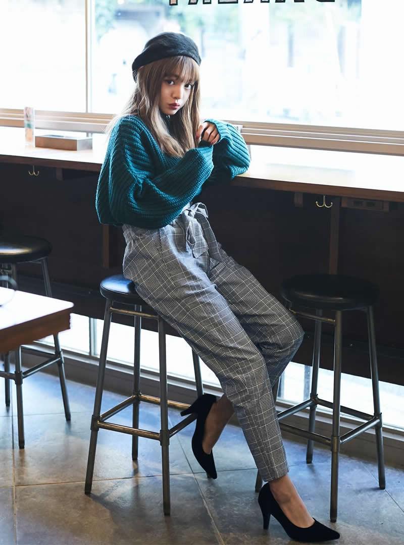 ロングスリーブニットトップス