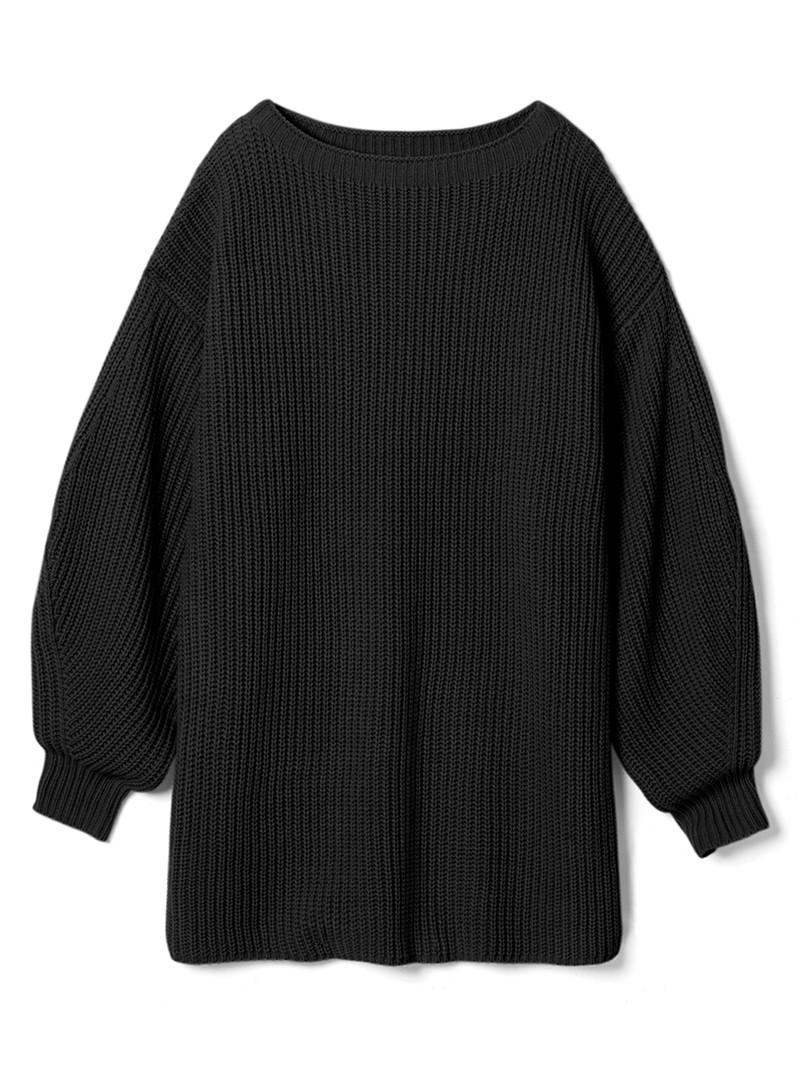 ボリュームスリーブボトルネックニットチュニック