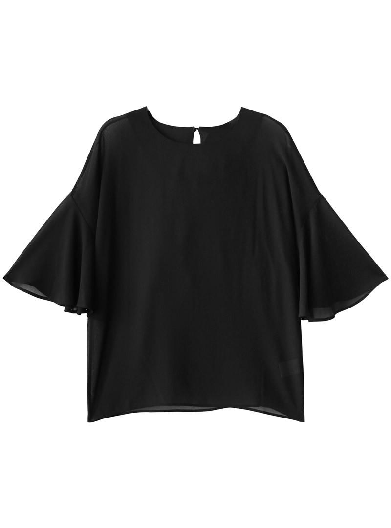 フリルスリーブブラウス