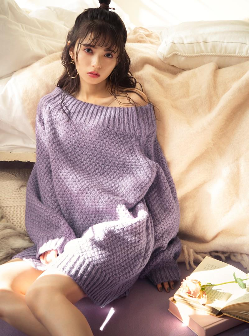 sweet3月号掲載 2wayゆるネックニットワンピース