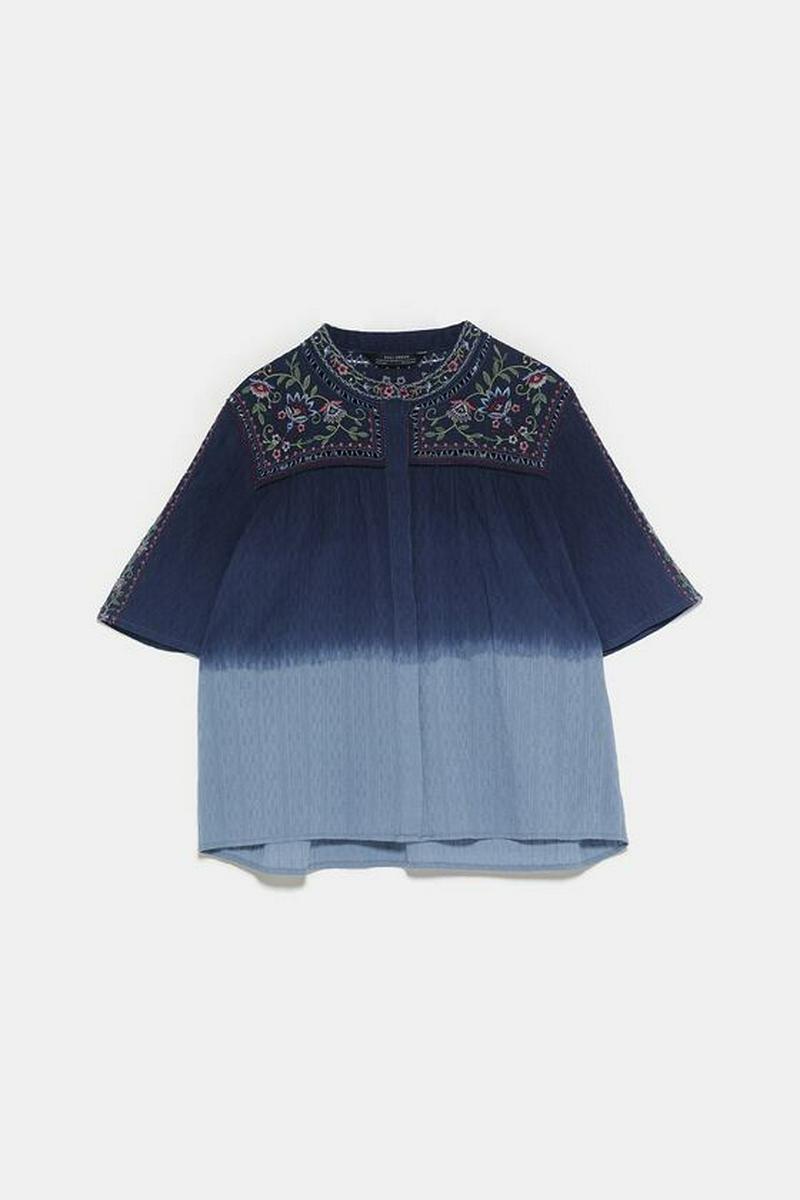 刺繍入りタイダイ柄ブラウス