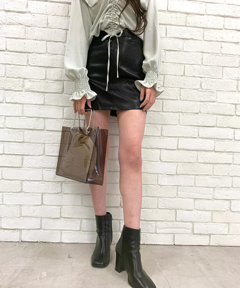 WEGO/フェイクレザータイトミニスカート