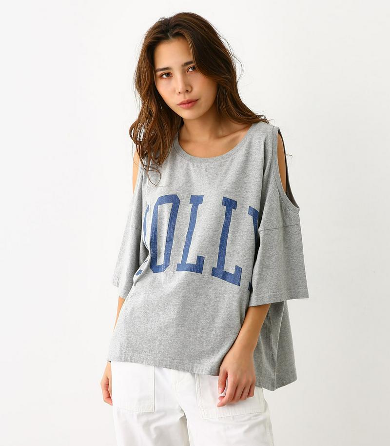 HOLLY オープンショルダー Tシャツ