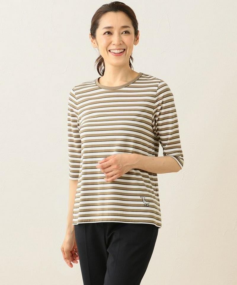 【洗える！】バスクボーダー Tシャツ（6分袖）