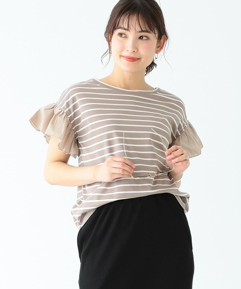 B:MING by BEAMS / ボーダースムース 袖布帛プルオーバー 19SS