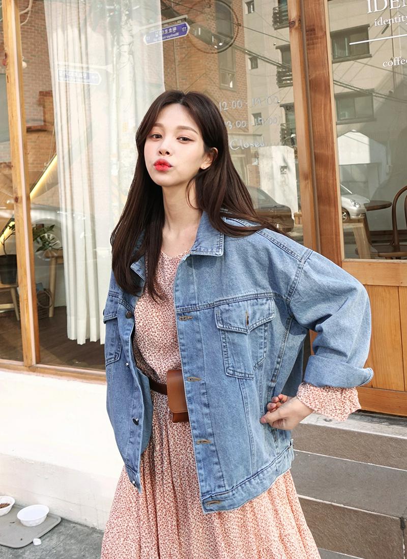 バックレースアップデニムジャケット・全1色