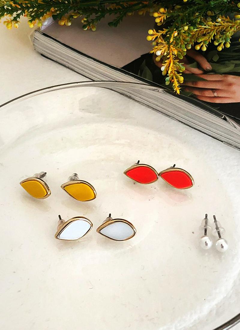 パール&カラーピアス2SET・全3色