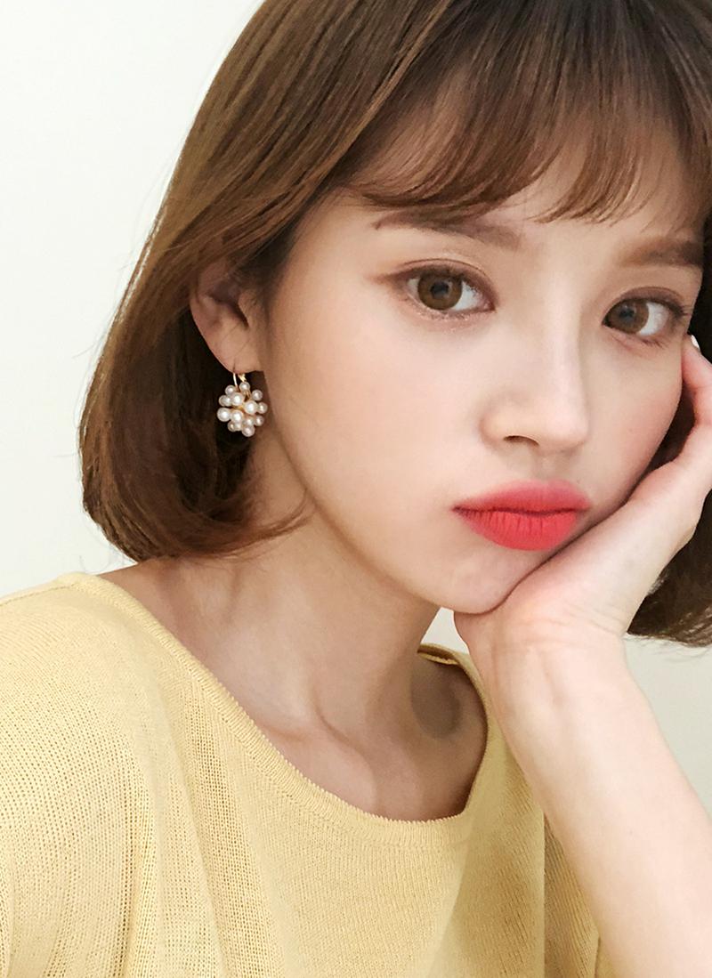ゴールドパールフープピアス・全1色