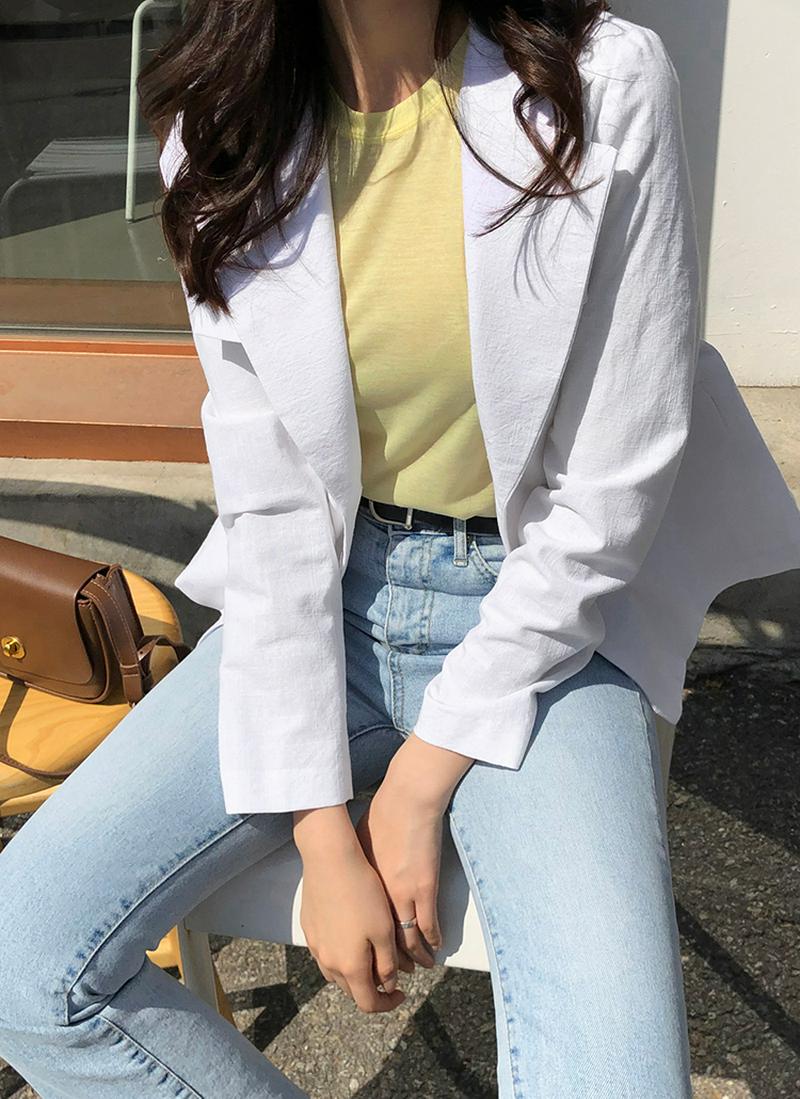 リネン混スタンダードジャケット・全4色