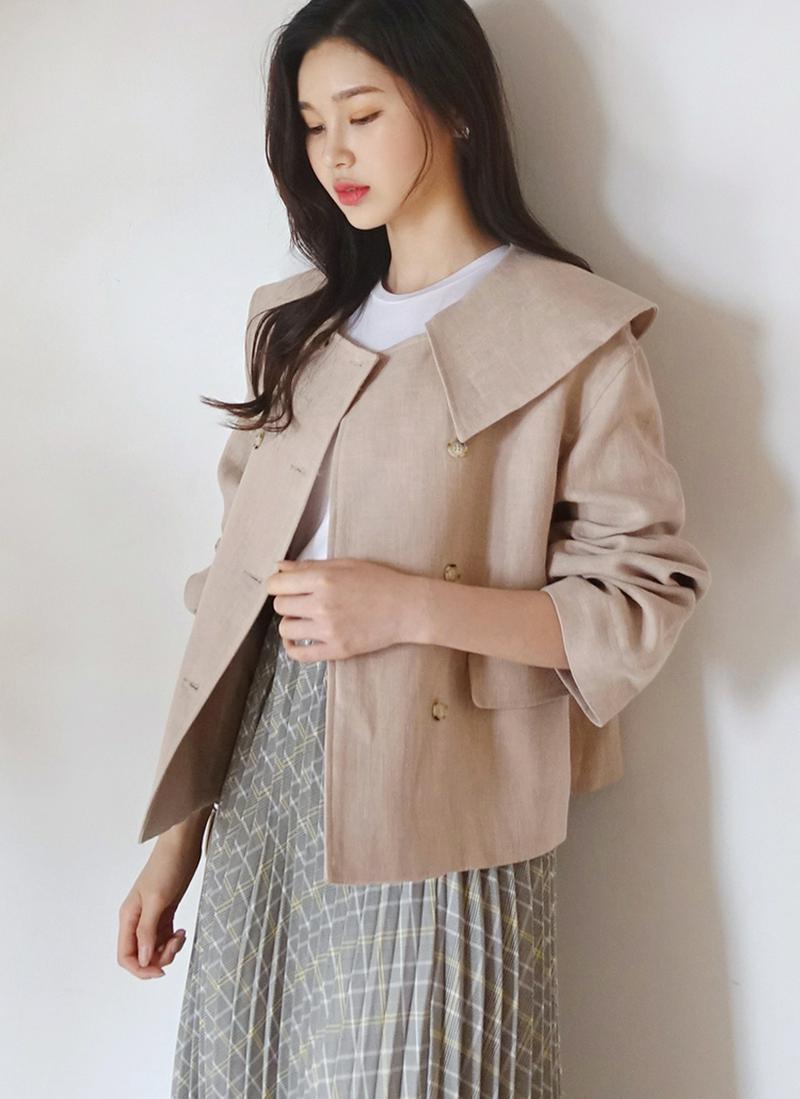 セーラーカラーダブルボタンジャケット・全2色