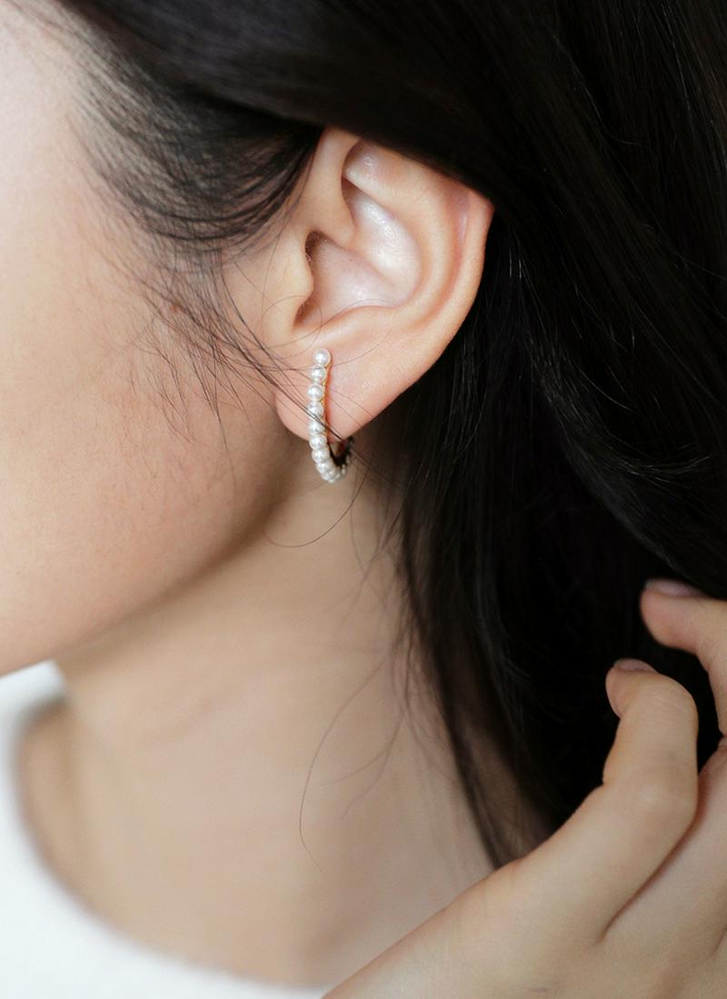 2TYPEパール&カーブバーピアス・全2色