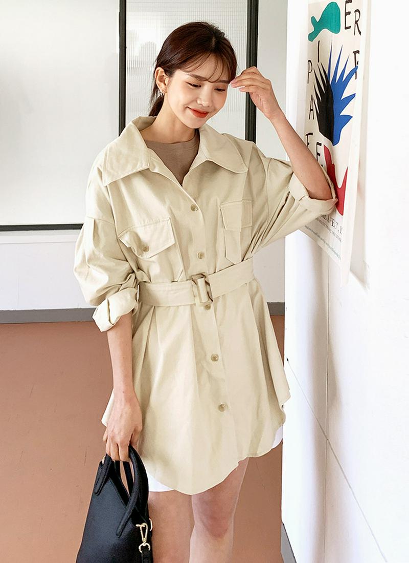 ベルトSETポケットシャツジャケット・全2色