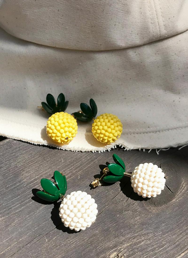 パイナップルビーズピアス・全2色