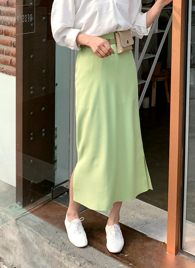 Hラインスリットロングスカート・全4色