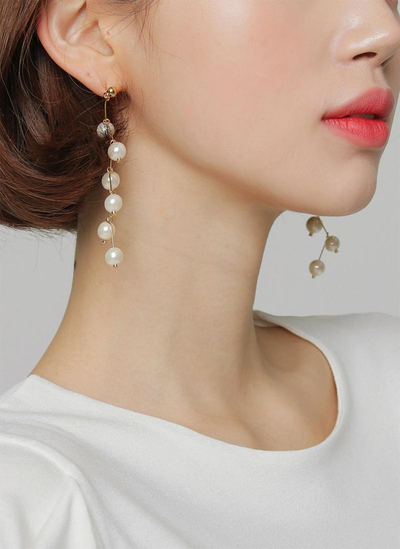 ジグザグパールピアス・全1色・d52739 レディース【acc】 ワンホン 韓国ファッション アクセサリー ピアス 真鍮 パール パールピアス ドロップピアス ドロップ 揺れる 上品 大人 セット ゴールド フレンチ