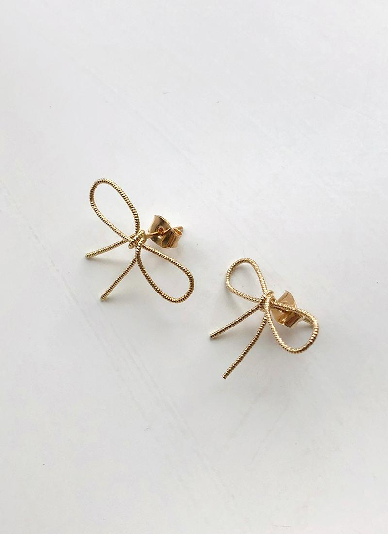 2TYPEリボンモチーフピアス2SET・全1色