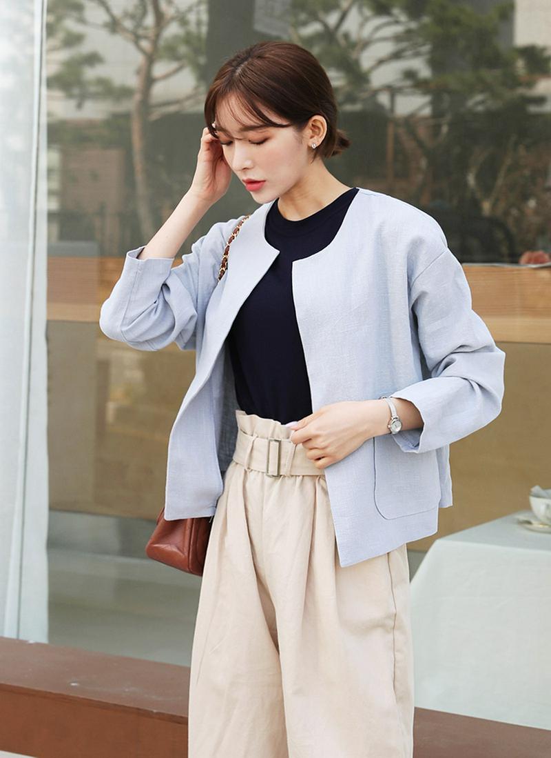 リネンオープンショートジャケット・全5色