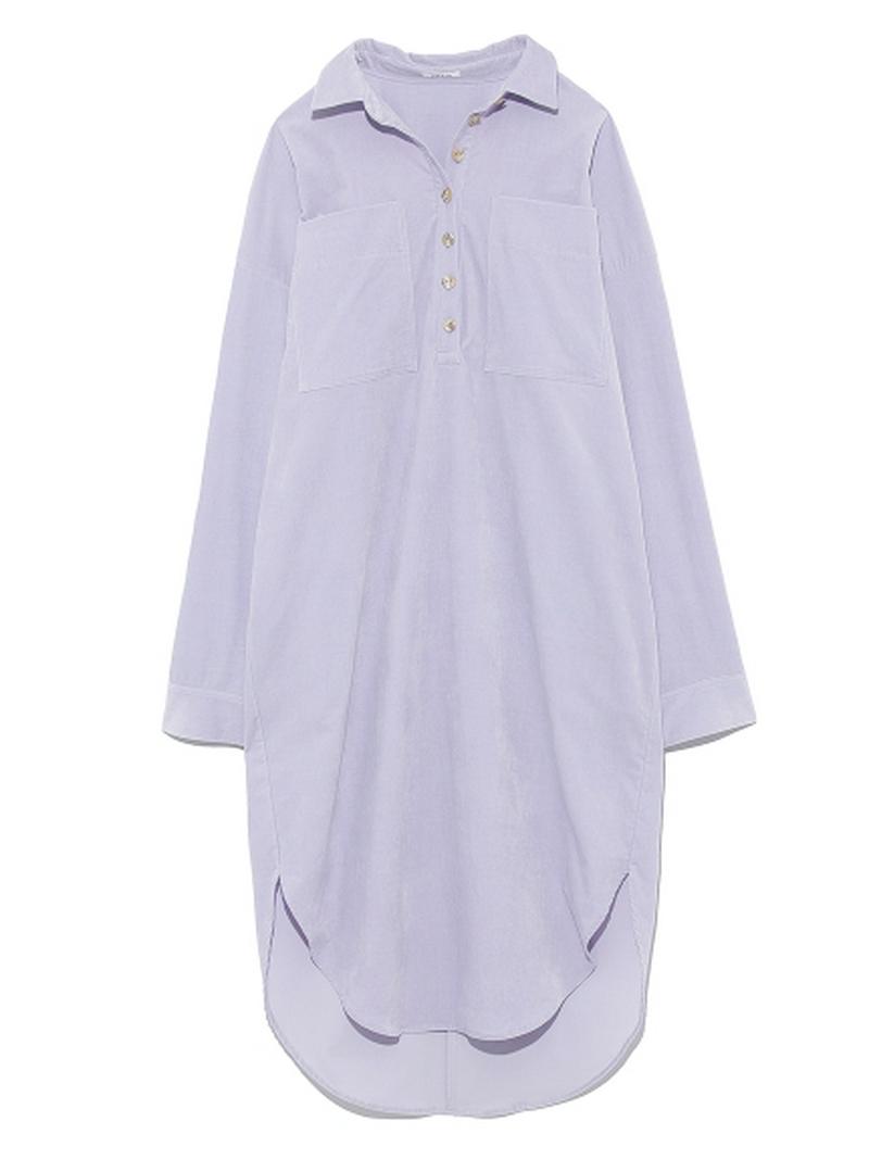 コーデュロイロングシャツワンピース
