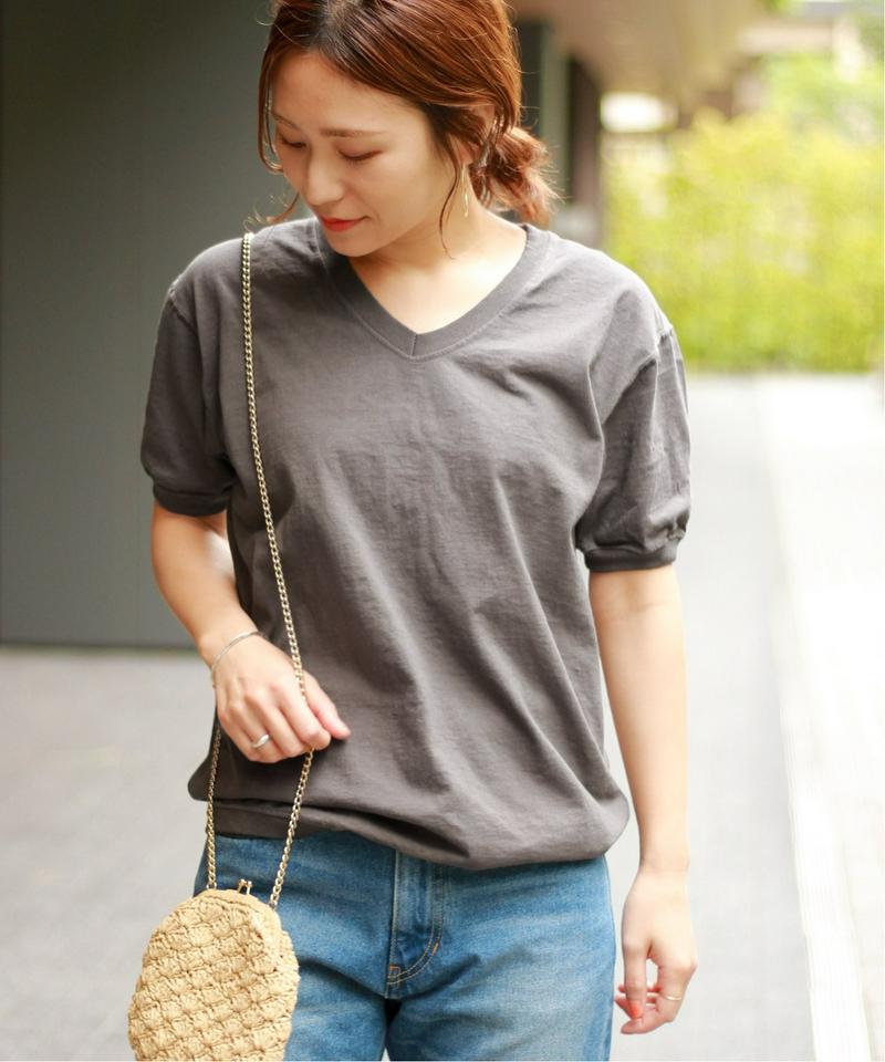 【Goodwear/グッドウェア】V-NECK S/SL TEE CUFF  HEM RIB：Tシャツ