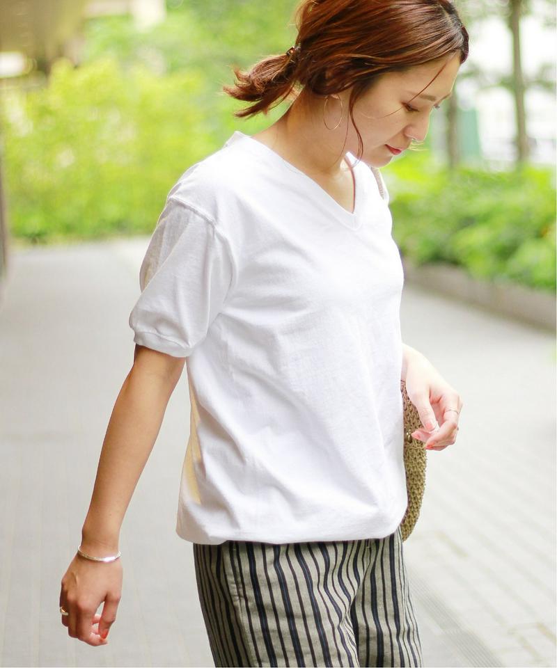 【Goodwear/グッドウェア】V-NECK S/SL TEE CUFF  HEM RIB：Tシャツ