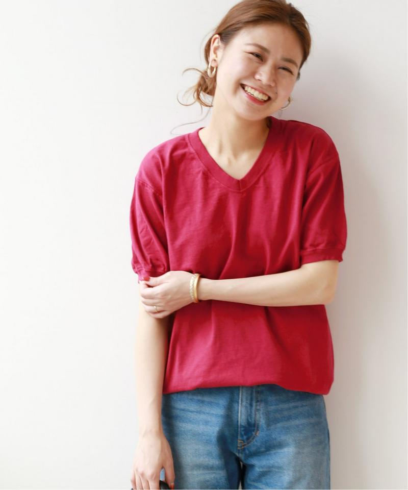 【Goodwear/グッドウェア】V-NECK S/SL TEE CUFF  HEM RIB：Tシャツ