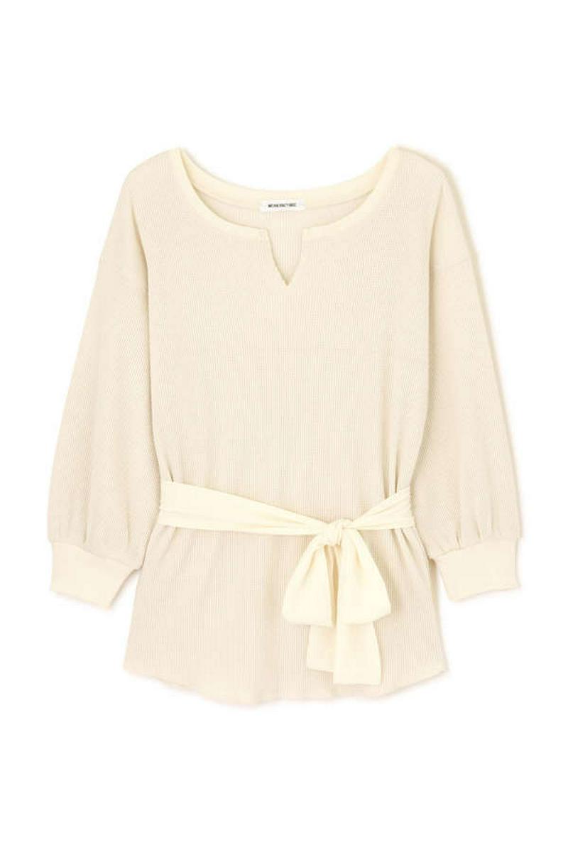 [WEB限定 Easy Rustic] ワッフル ウエストマークプルオーバー