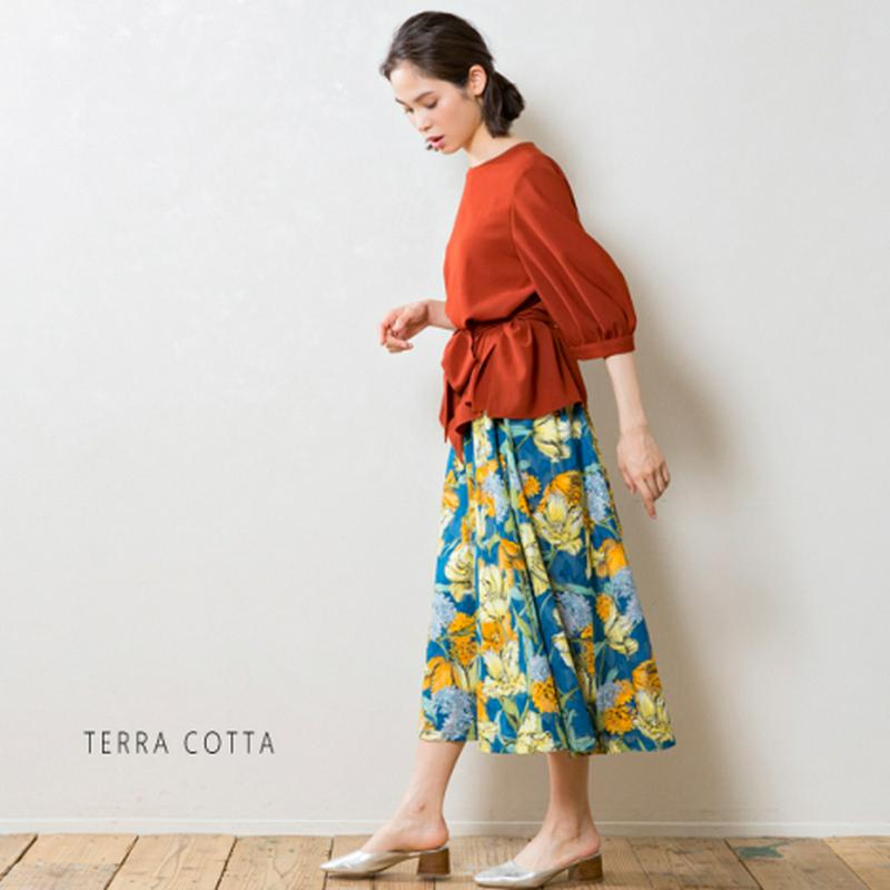 ウエストリボンブラウス