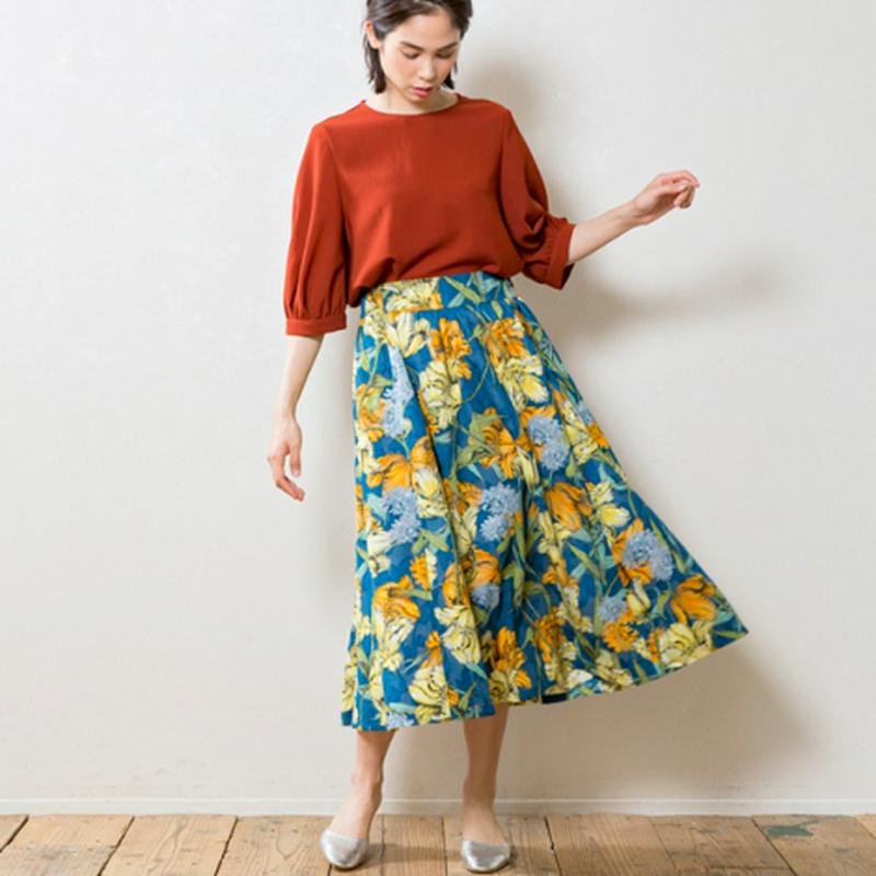 ウエストリボンブラウス