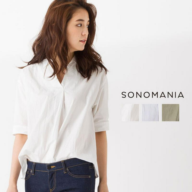 衿付きスキッパーブラウス